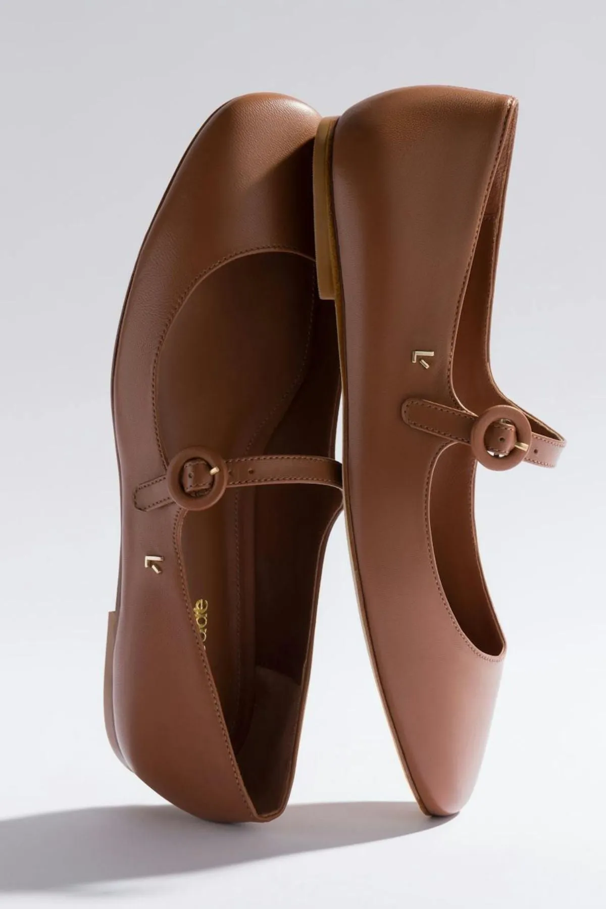 Blair Ballet Flat In Caramel Leather