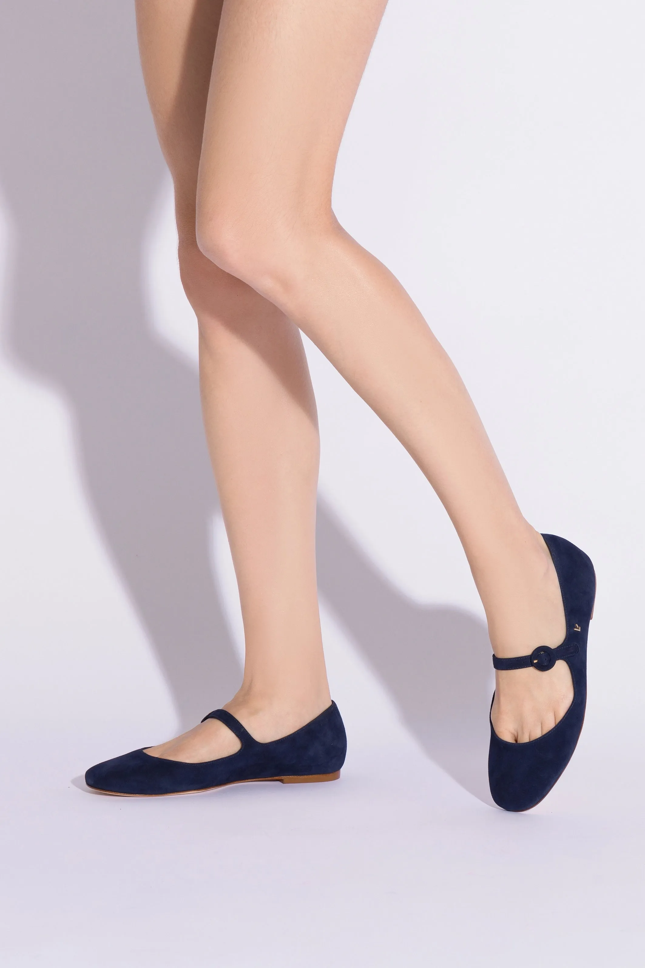 Blair Ballet Flat In Navy Suede
