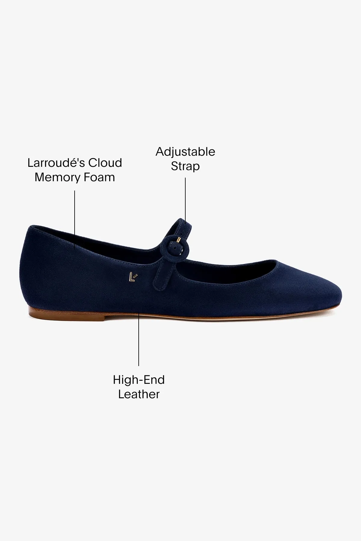 Blair Ballet Flat In Navy Suede