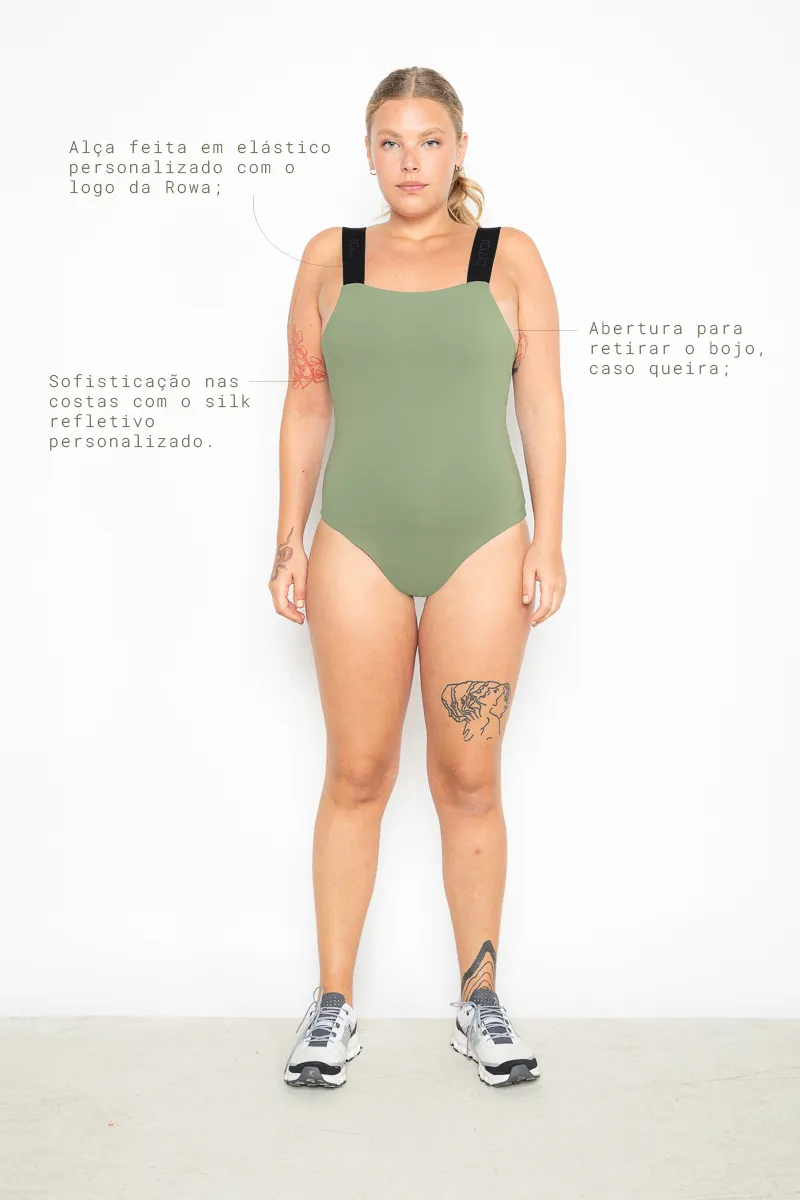 Body Expressividade alça larga EMANA® - Verde