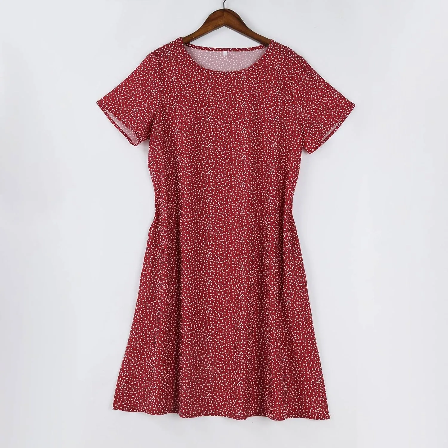 Boho Dresses for Women 2025 Summer Floral Print Short Sleeve Midi Dress Casual Loose A Line Beach Sun Dresses with Pockets