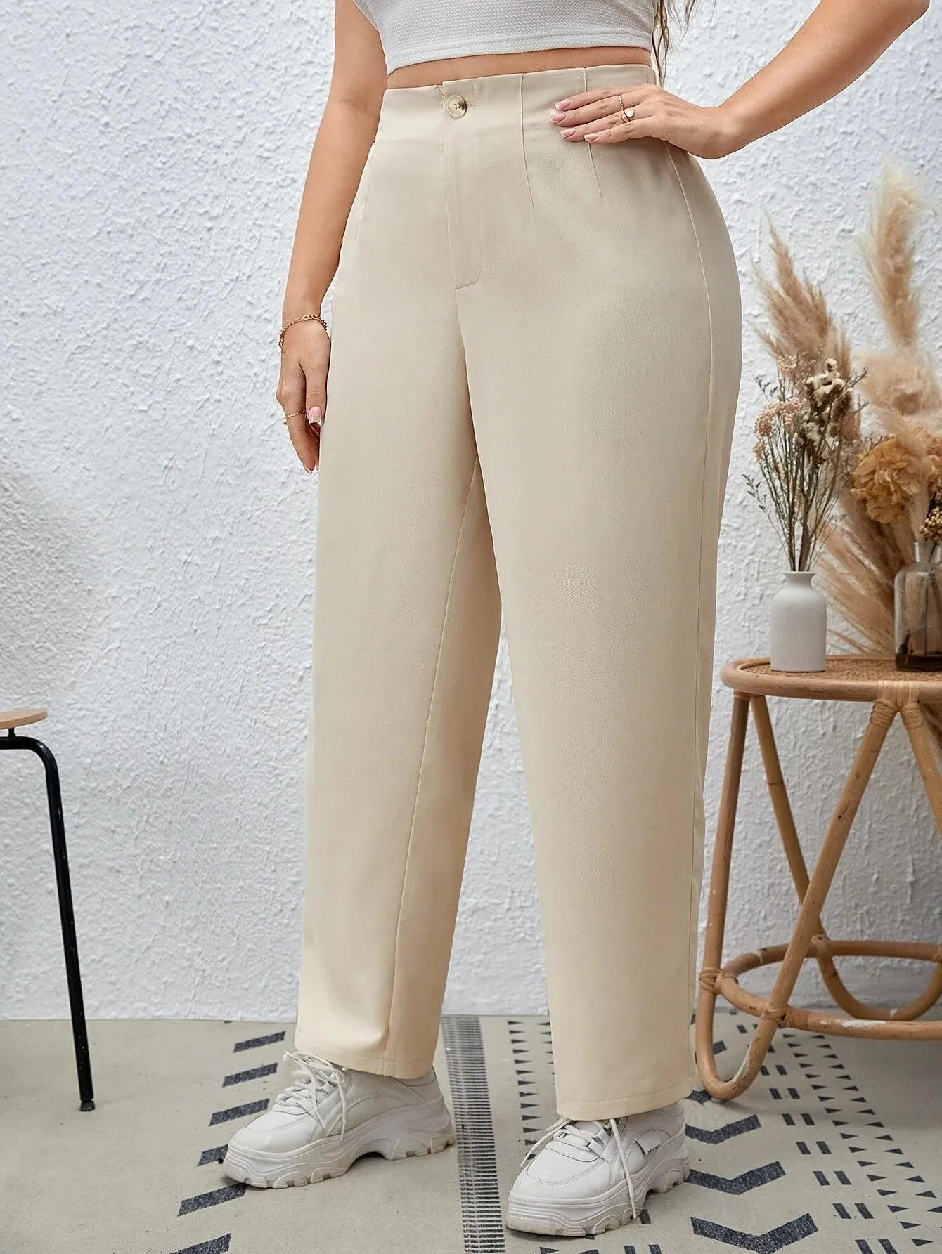 Calça Reta Feminina Plus Size - Amalia