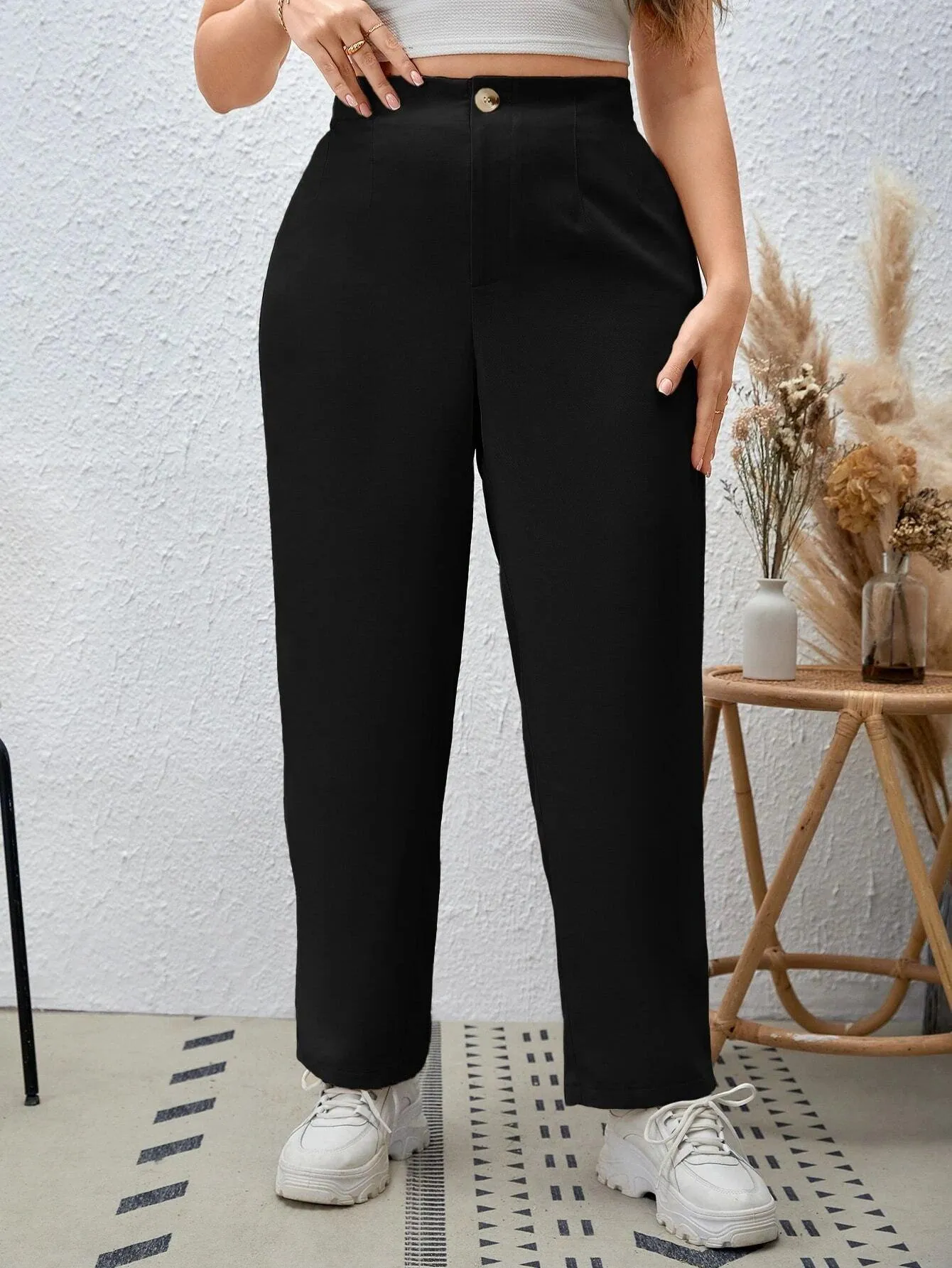 Calça Reta Feminina Plus Size - Amalia