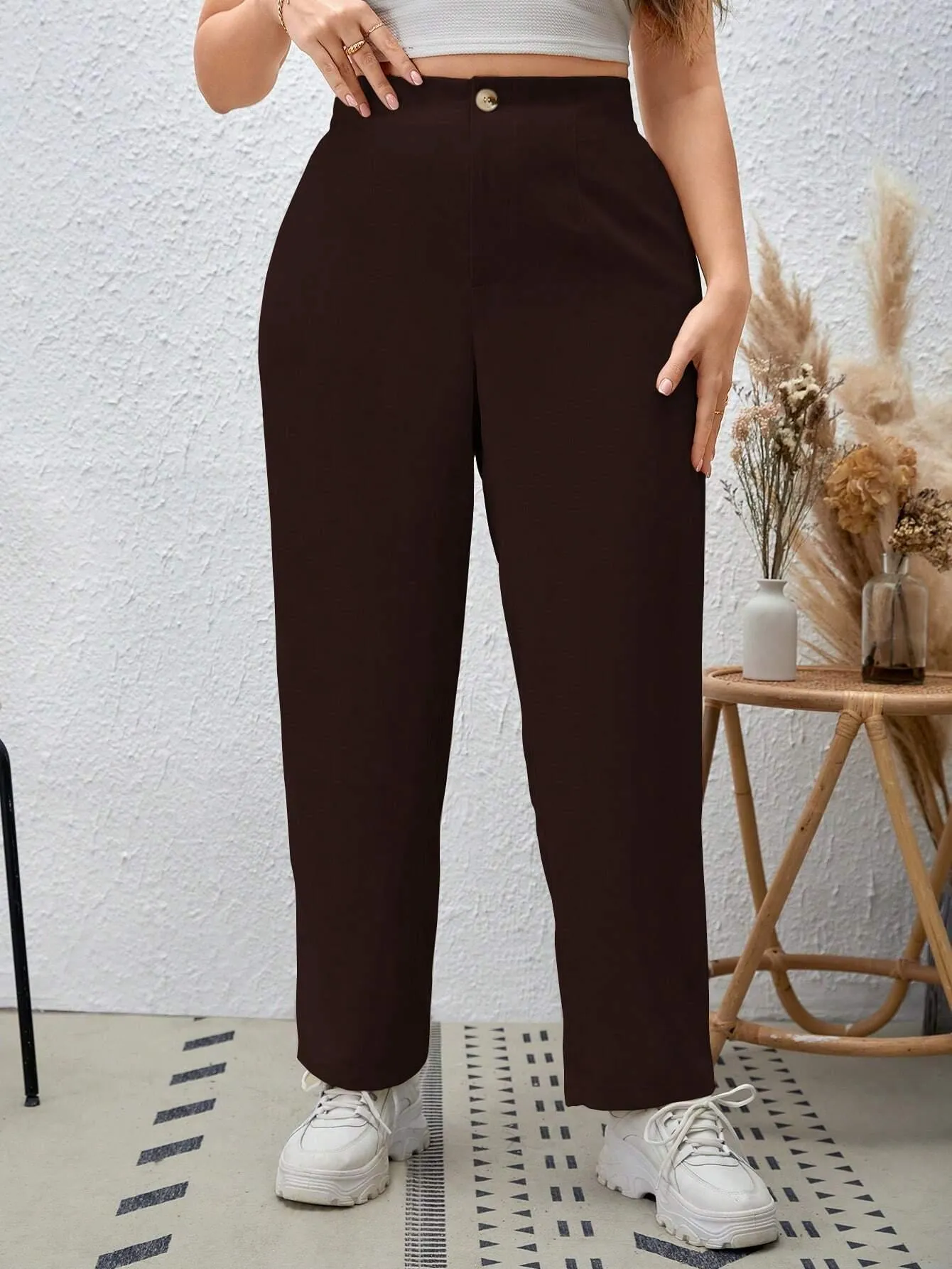 Calça Reta Feminina Plus Size - Amalia