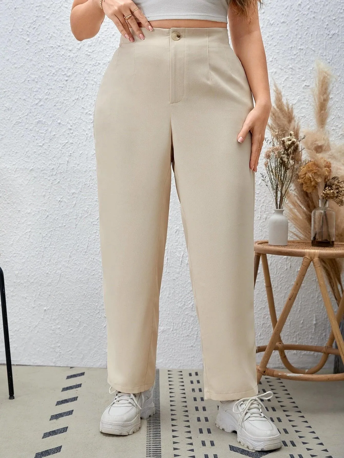 Calça Reta Feminina Plus Size - Amalia