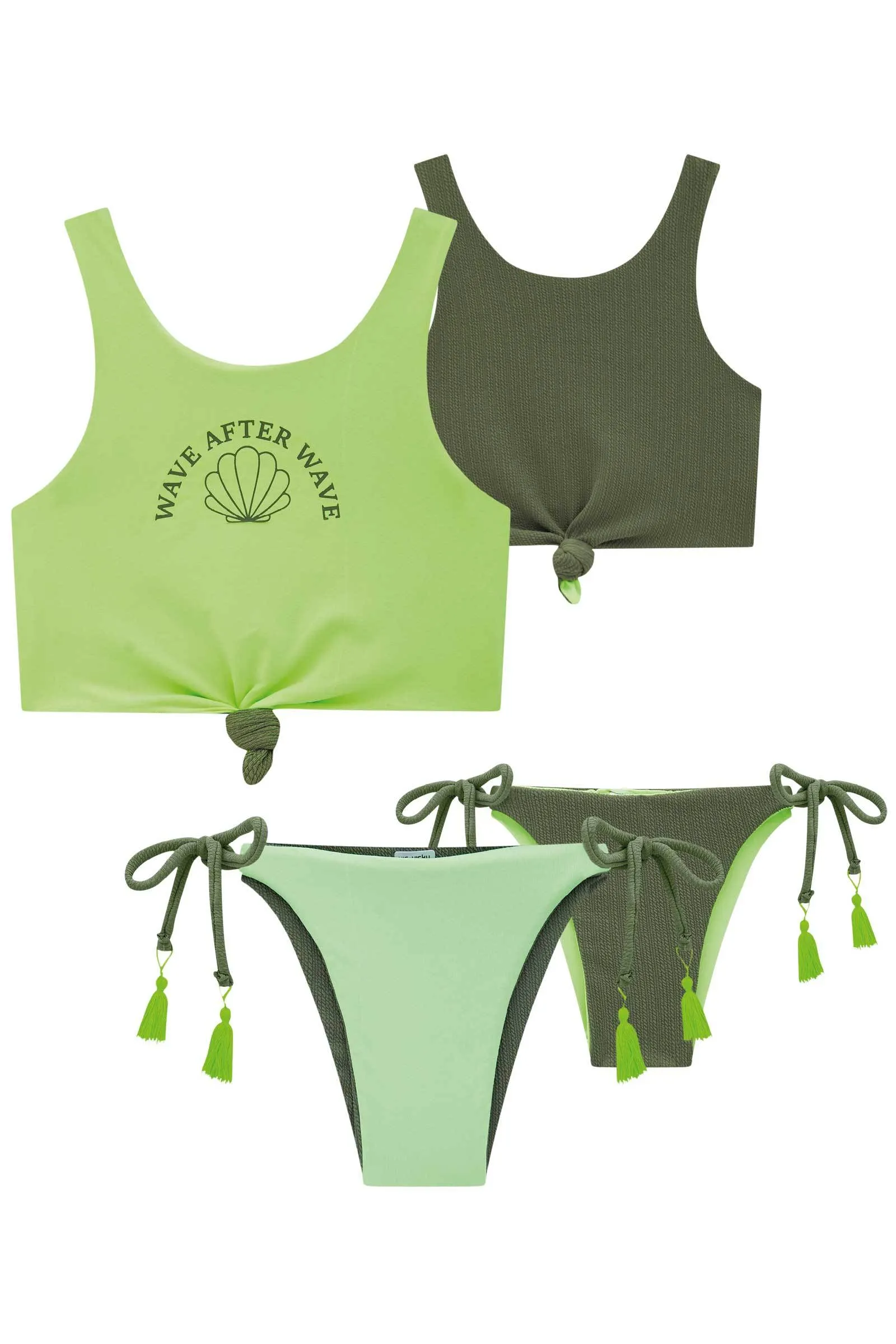 Conjunto de Biquini Reversível em Malha Jacquard Marina e UV Dry 50  78321 Vic&Vicky