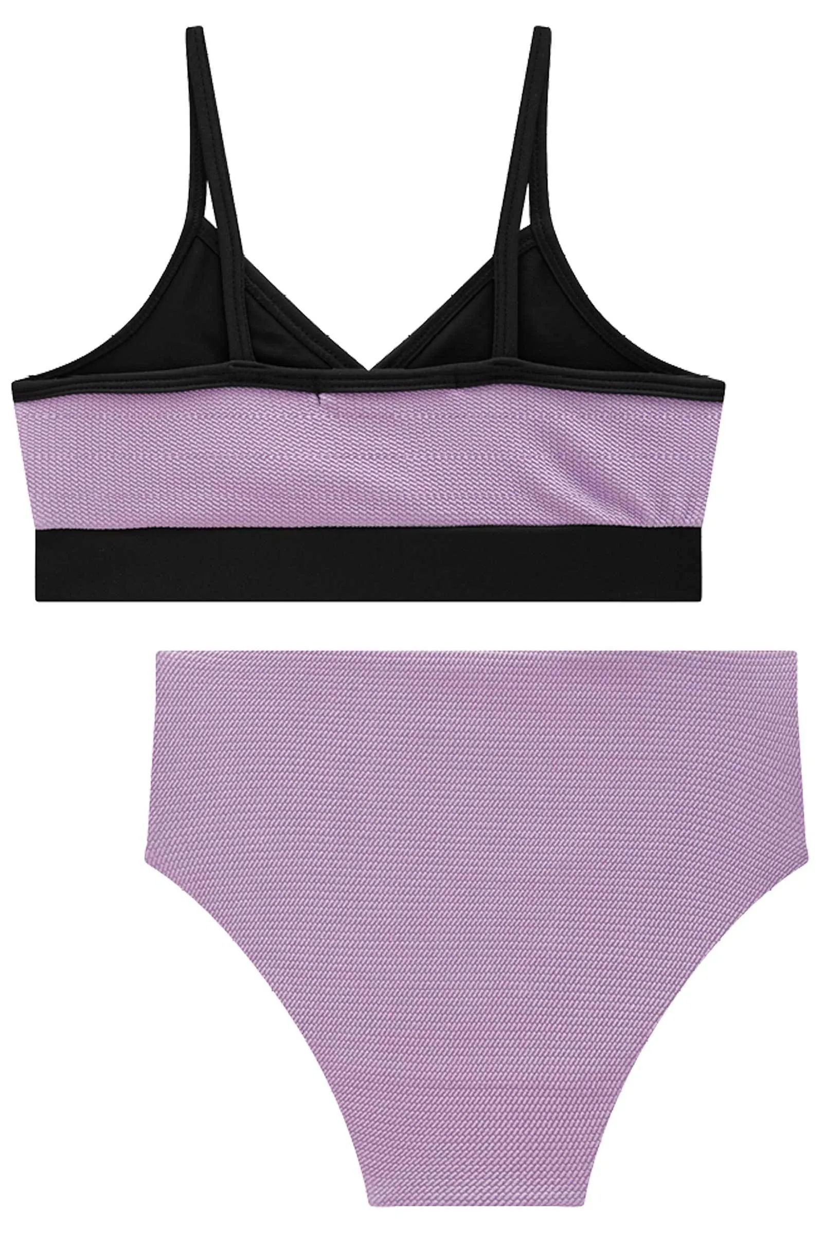 Conjunto de Biquíni com Calcinha Reversível em Malha Jacquard Catarina com Proteção UV Dry  82713 Lilimoon