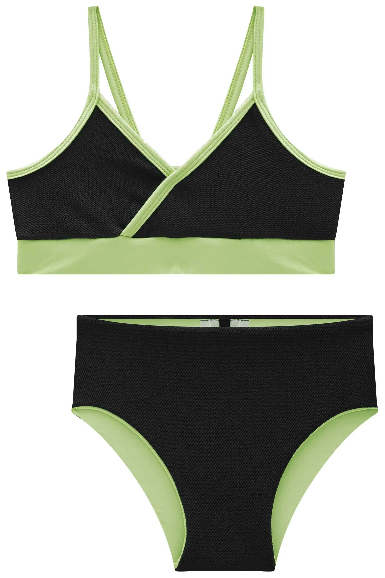 Conjunto de Biquíni com Calcinha Reversível em Malha Jacquard Catarina com Proteção UV Dry  82713 Lilimoon