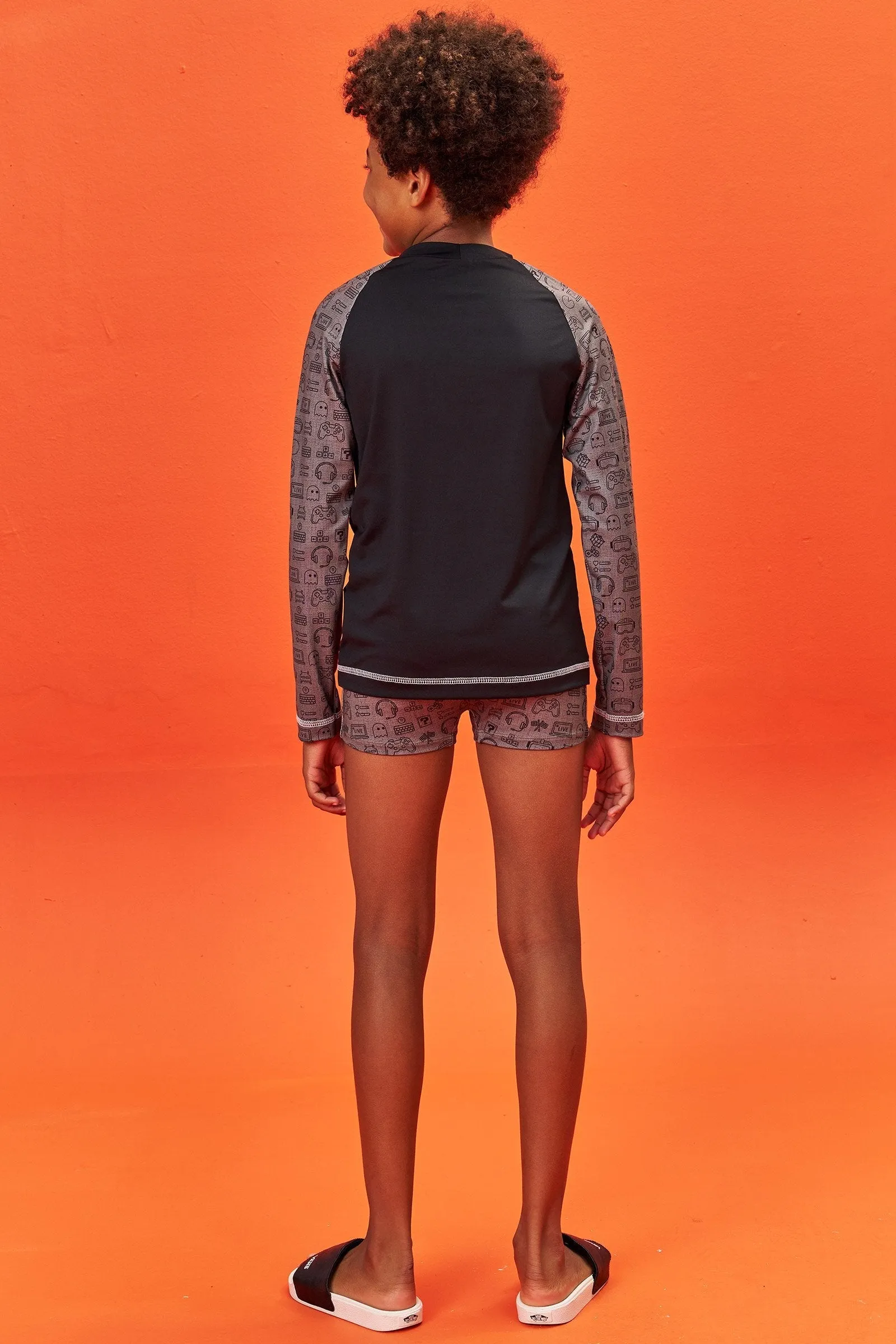 Conjunto de Camiseta e Sunga em Malha Uv Dry com Proteção Uv 50  73988 Johnny Fox