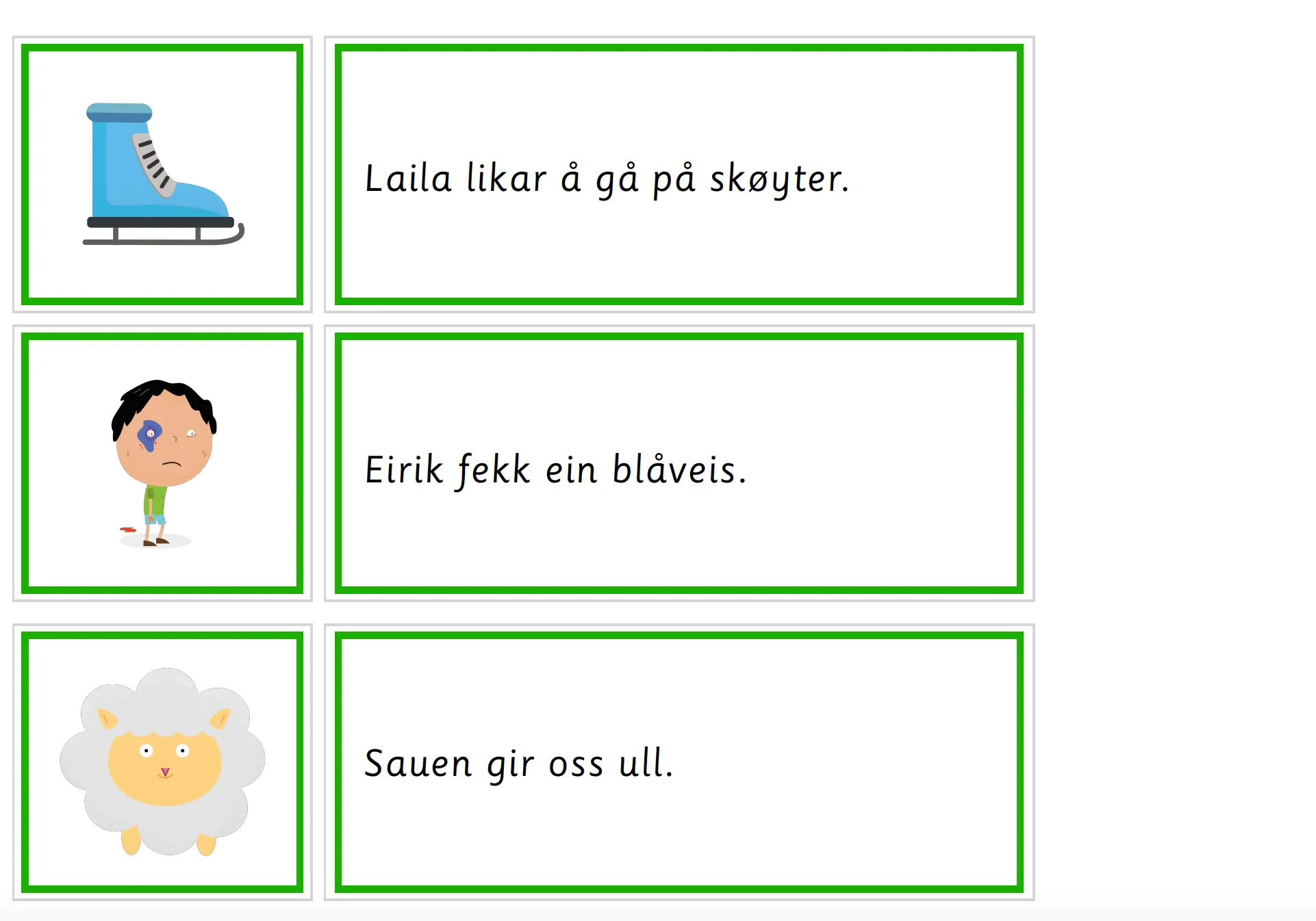 Grønn språkserie (Nynorsk) Minipakke - Diftonger- Tom Petter
