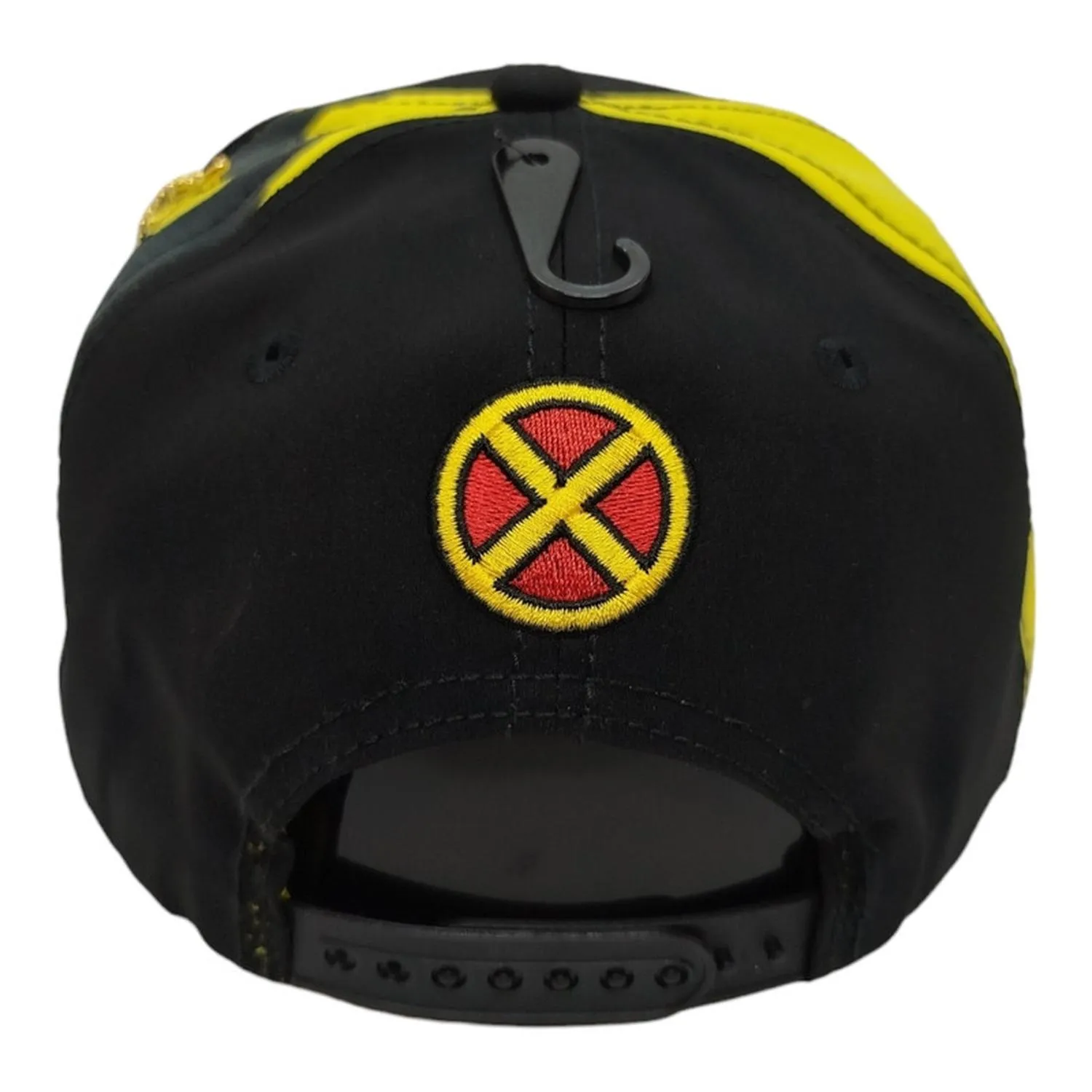 Kndit Caps Gorra Negra Camuflaje Amarillo Visera Negra Placa Bronce Letras Wolverine X-Men