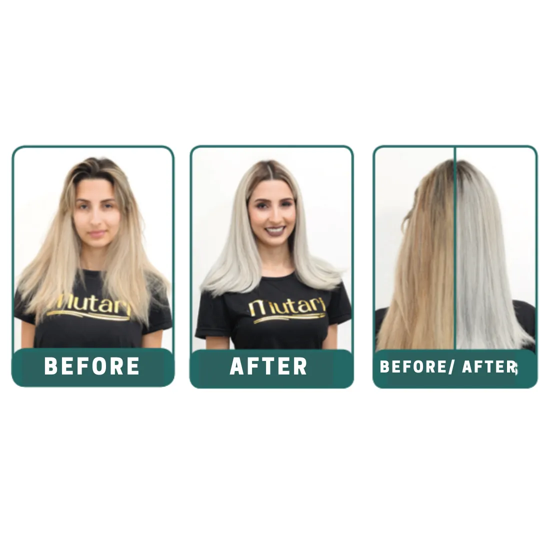 Mutari Violet/ Purple Conditioner  - 1kg / 35.3oz - Vegan line for blonde and gray hair. Neutralizes unwanted reflections such as yellow / gold, orange / copper, and other hot undertones.