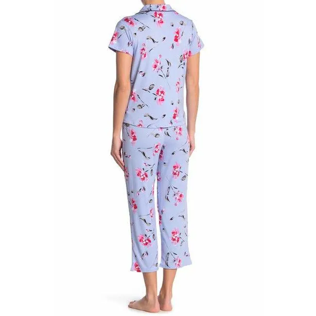 Notchco Short Sleeve Shirt & Capris 2-Piece Pajama Set Blue