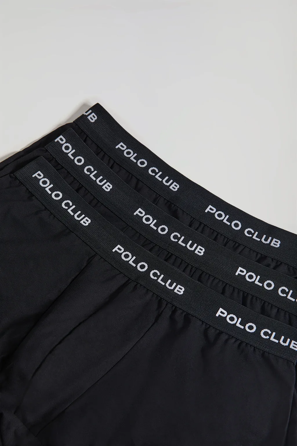 Pack de tres boxers negros con logotipo Polo Club