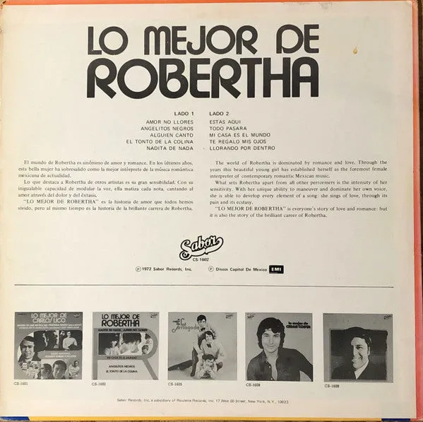 Robertha - Lo Mejor De Robertha - LP