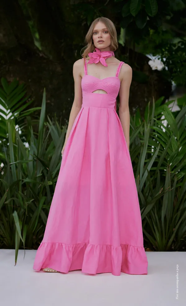 Vestido Amarante Super Midi Com Cinto