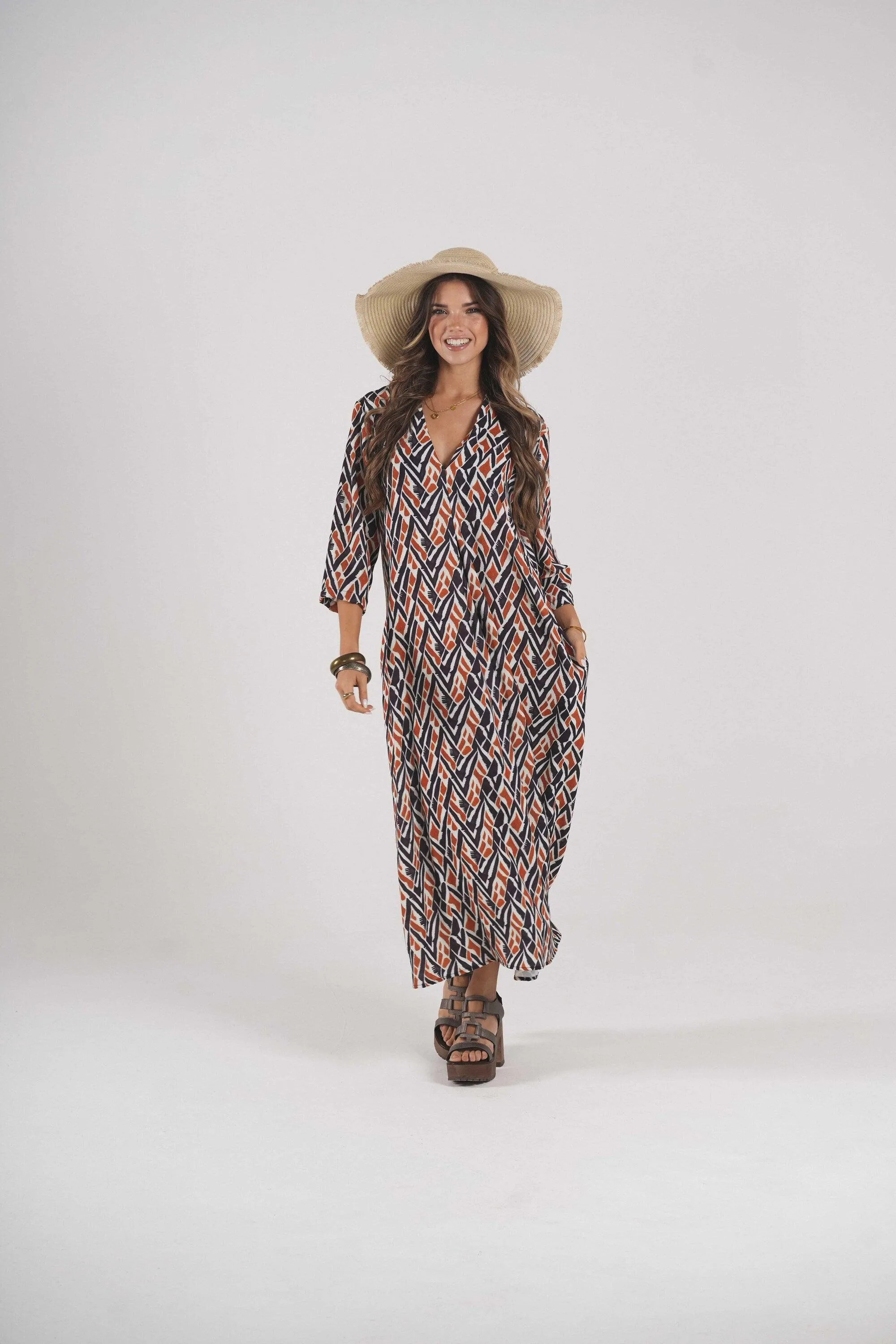 Vestido comprido estampado