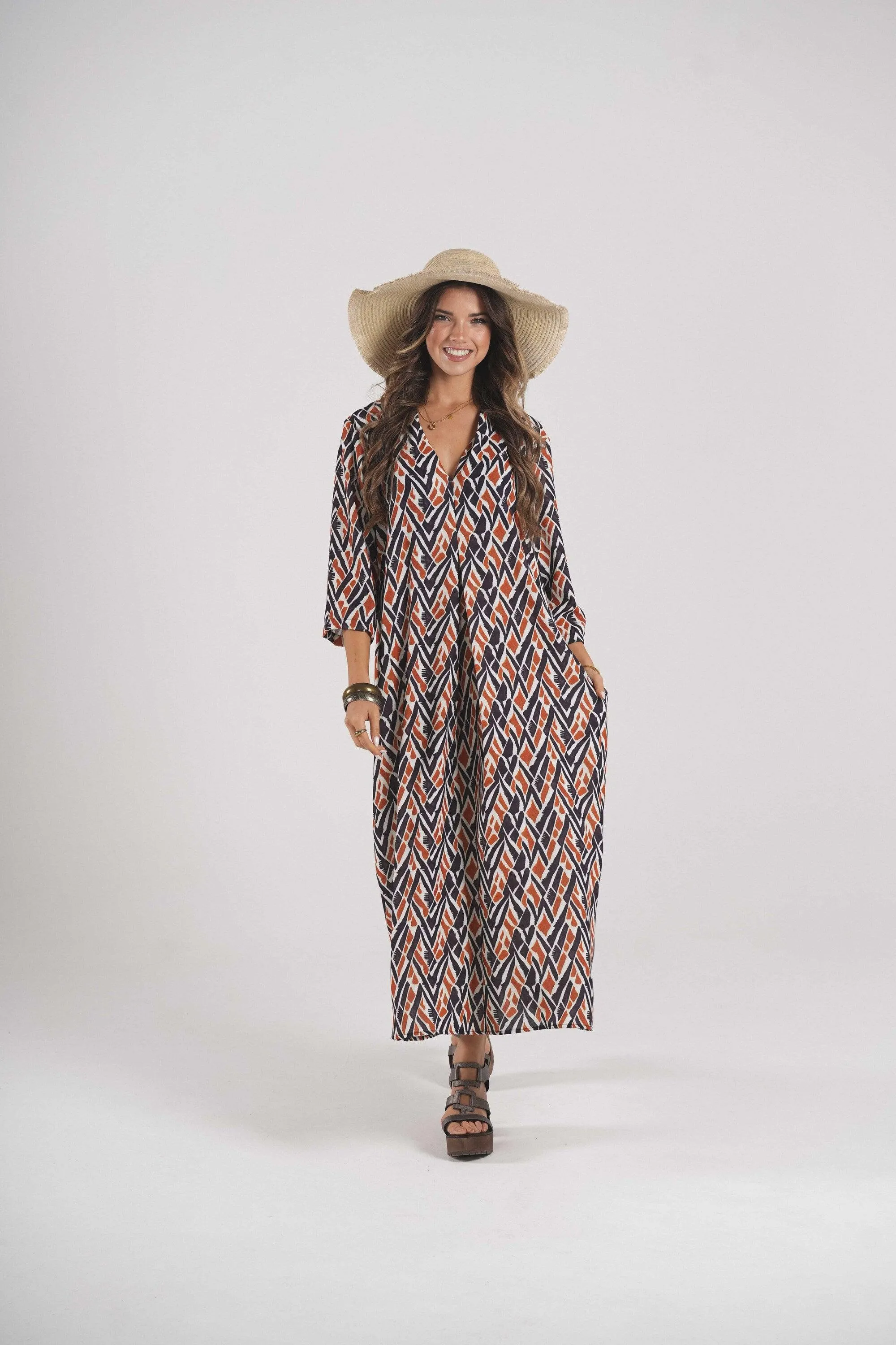 Vestido comprido estampado
