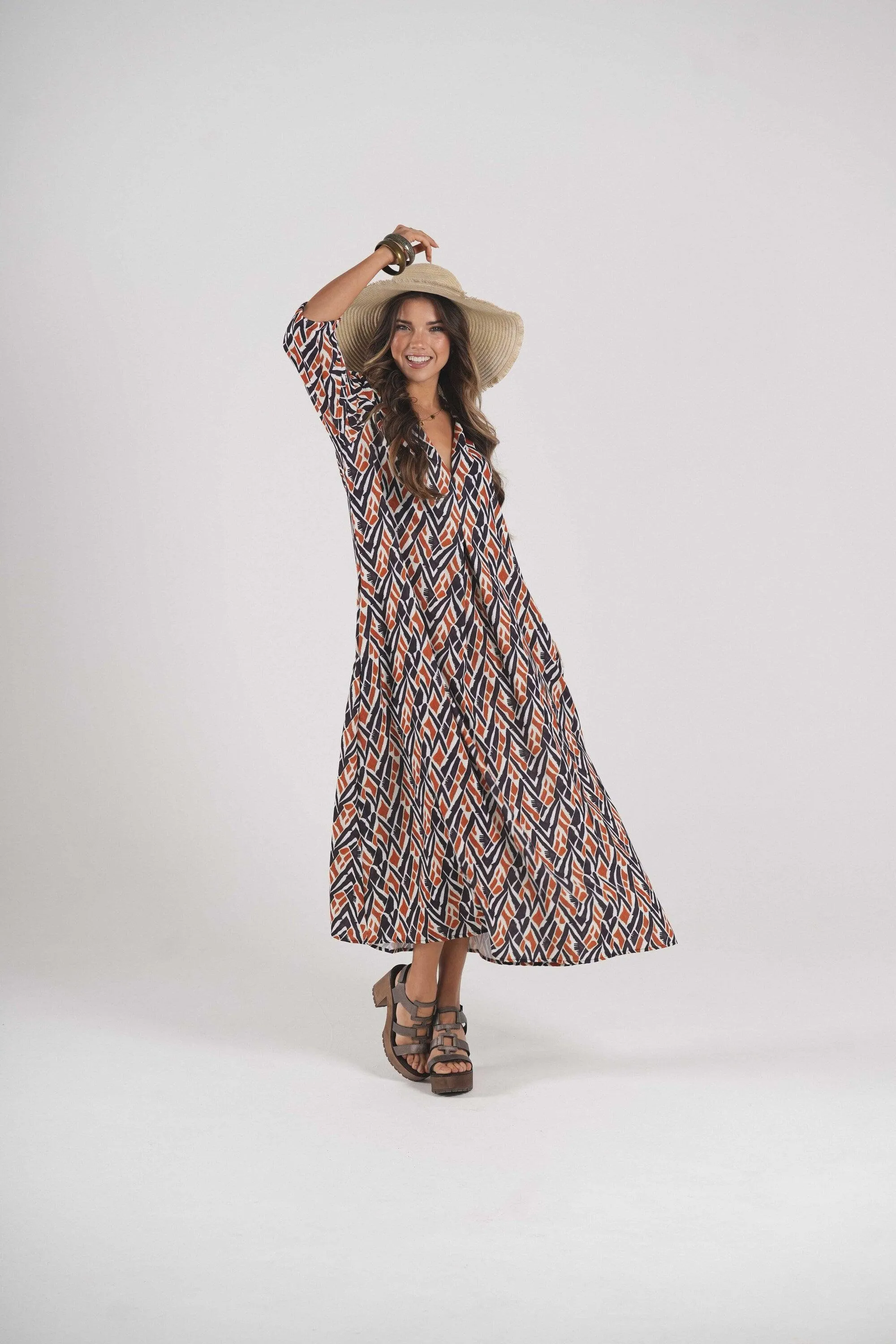 Vestido comprido estampado