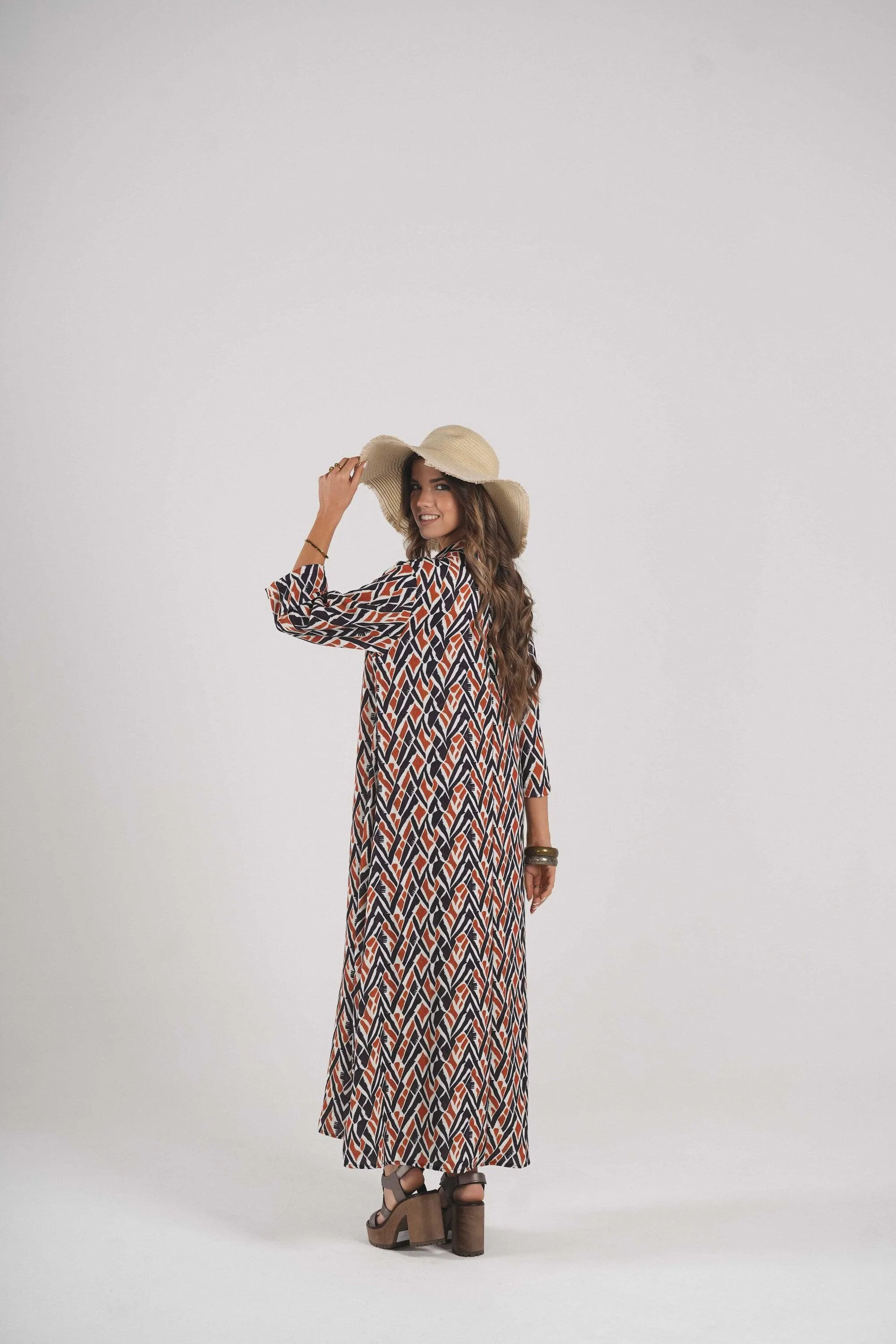 Vestido comprido estampado