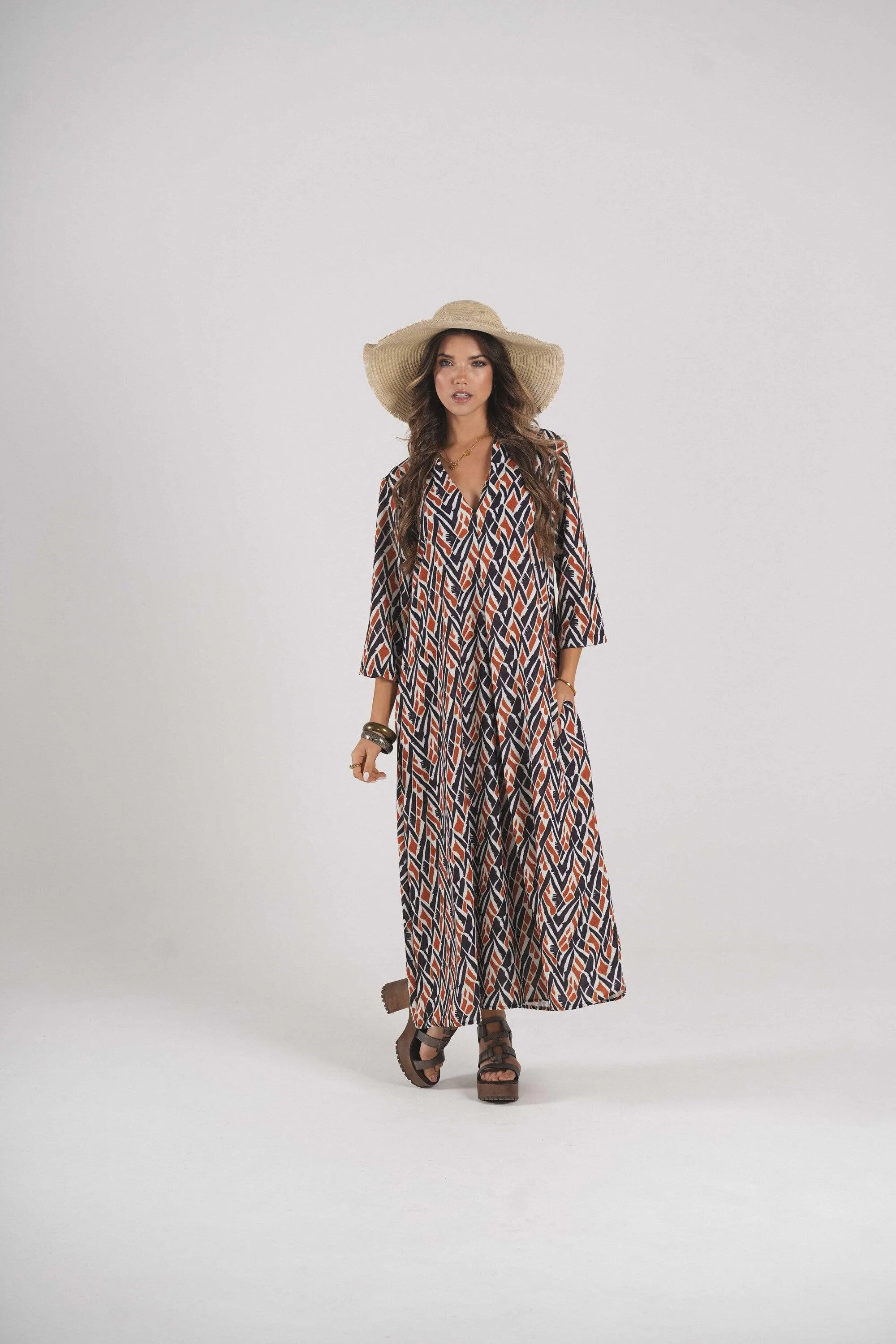 Vestido comprido estampado