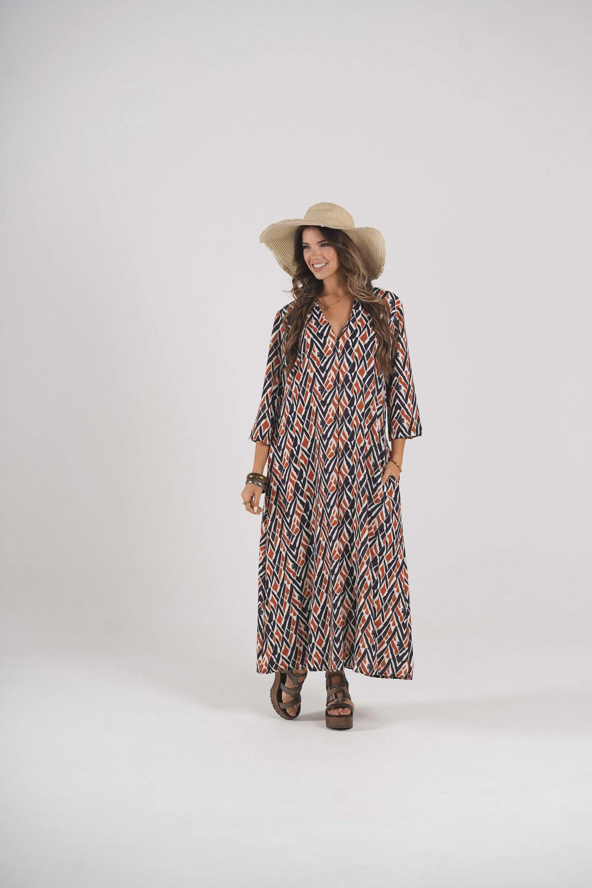 Vestido comprido estampado