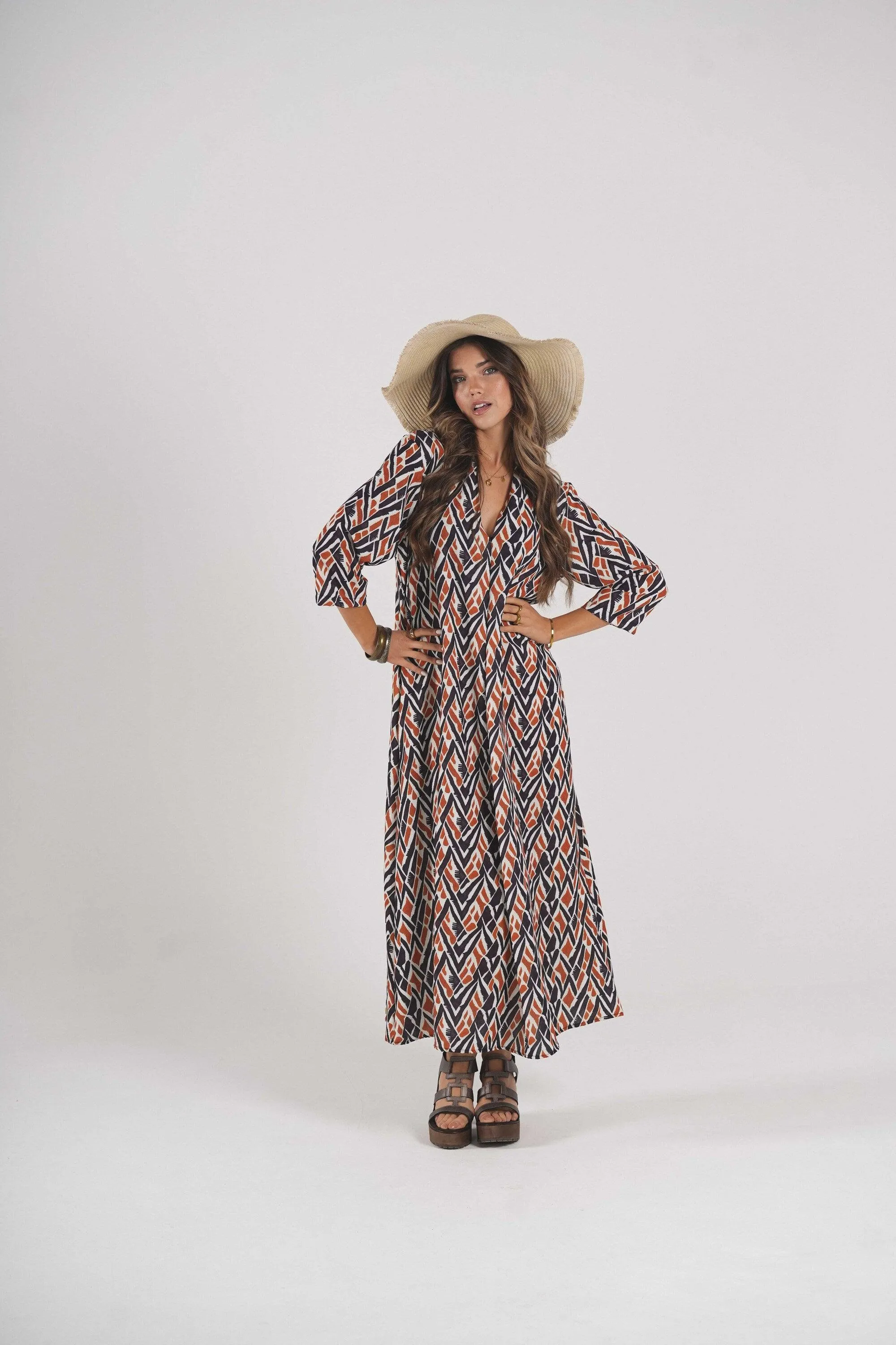 Vestido comprido estampado