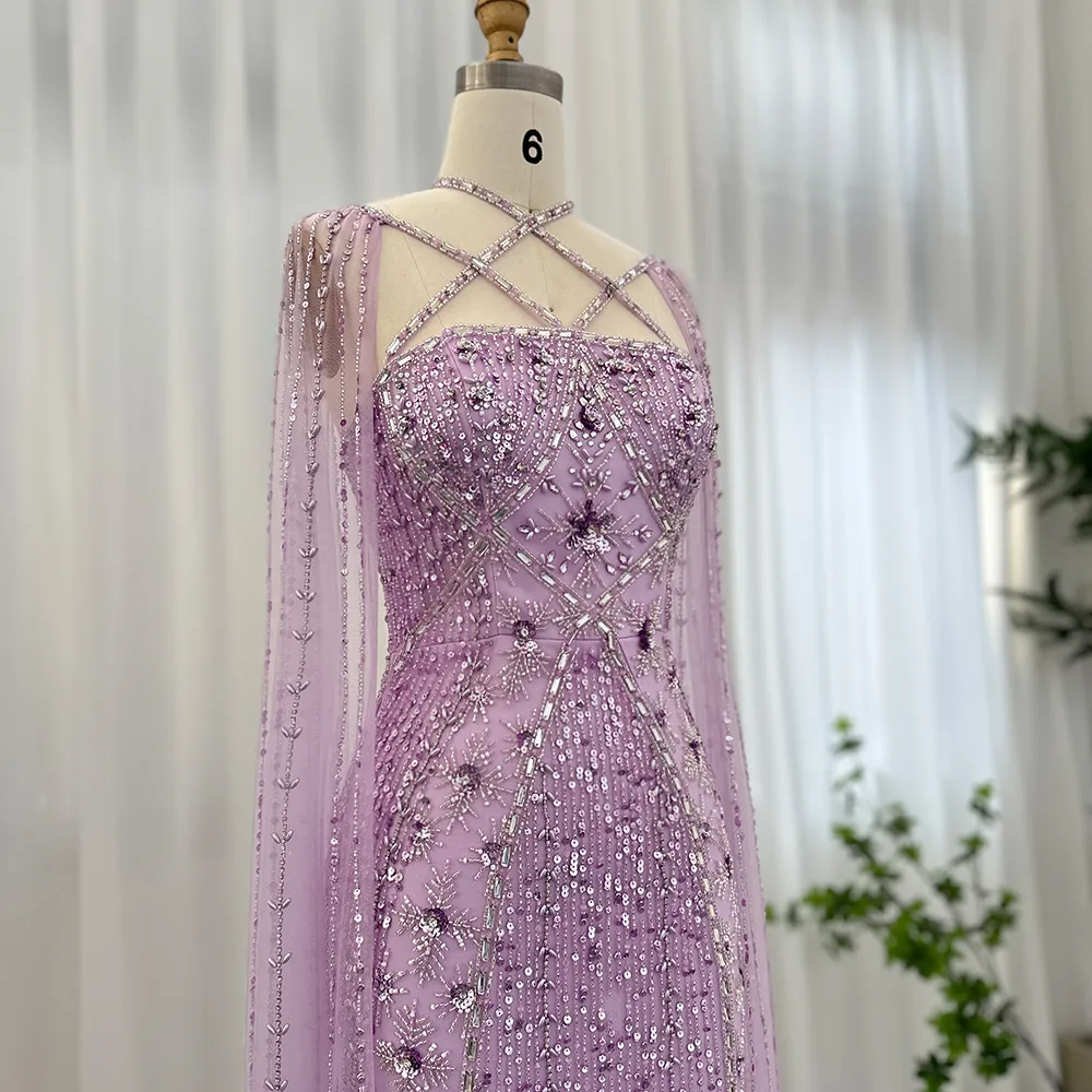 Vestido de Festa Longo Luxo Cravejado em Cristais com Alças Cruzadas
