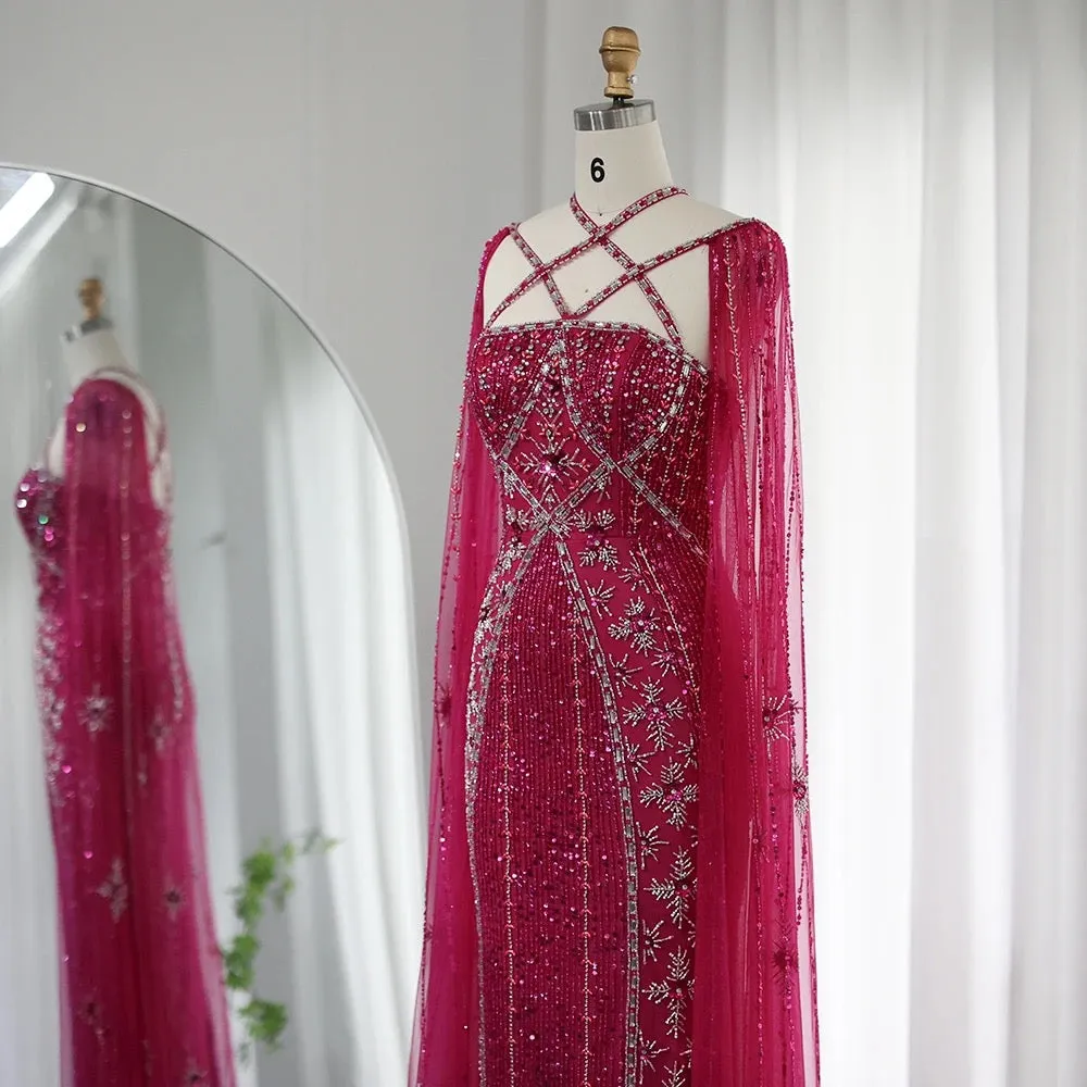 Vestido de Festa Longo Luxo Cravejado em Cristais com Alças Cruzadas