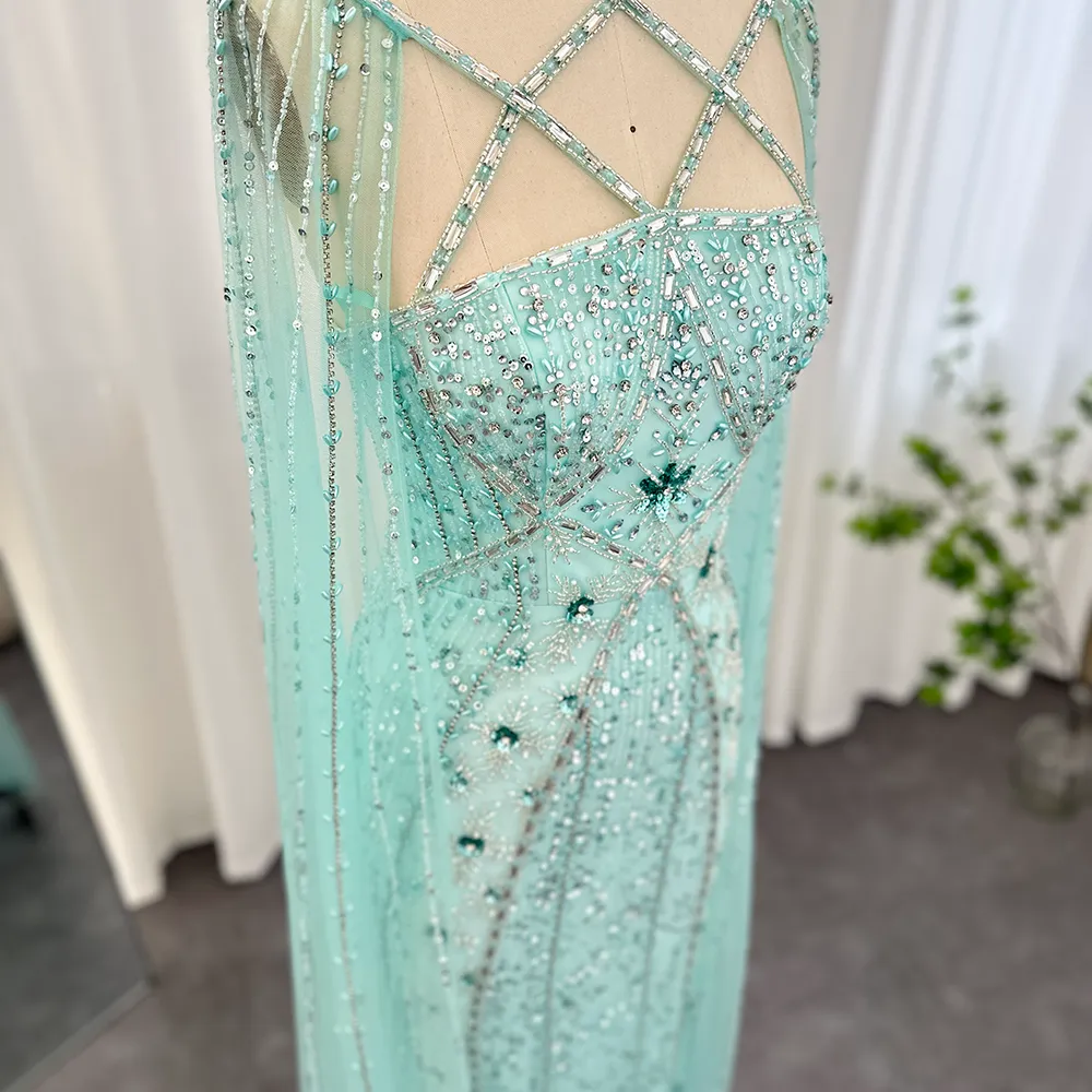 Vestido de Festa Longo Luxo Cravejado em Cristais com Alças Cruzadas