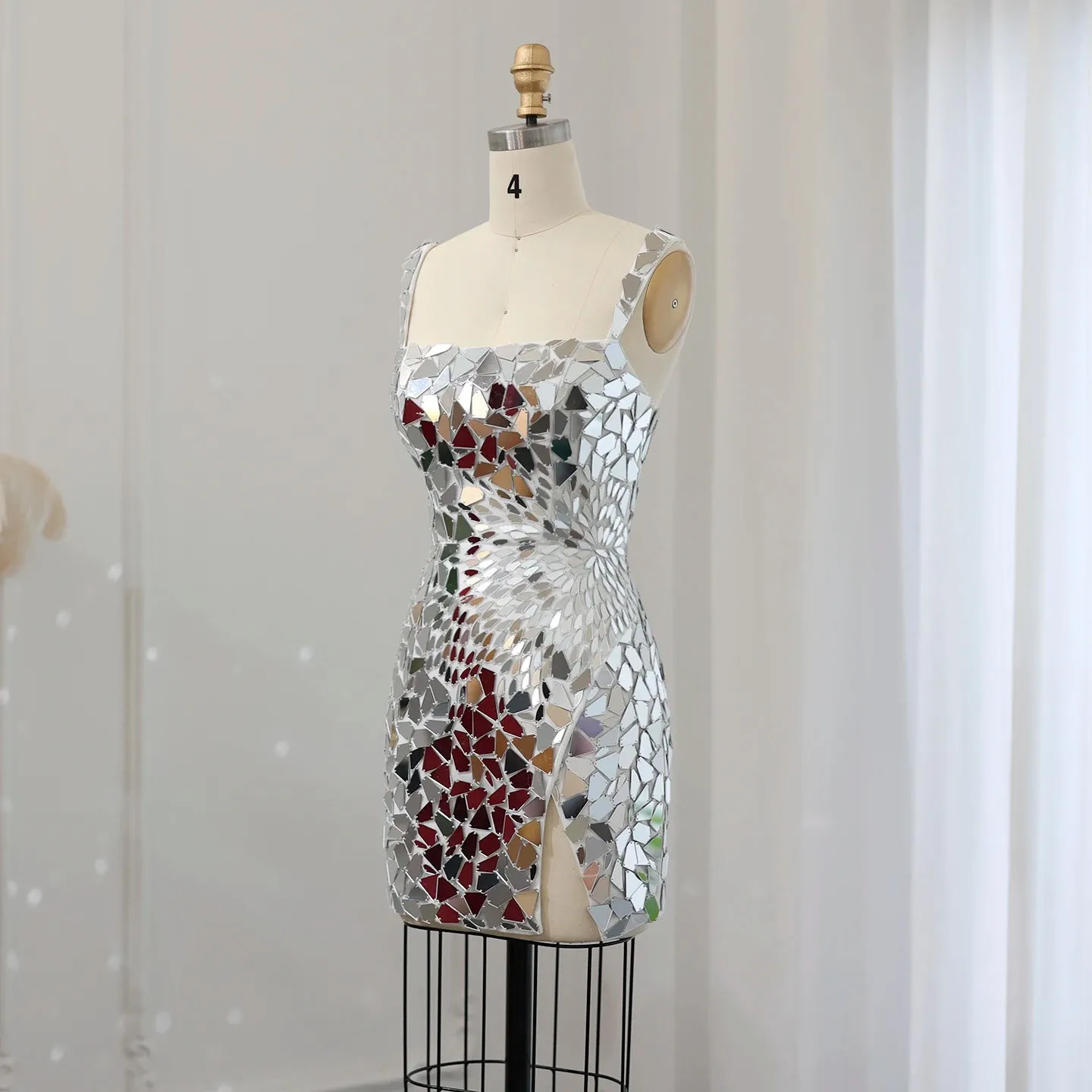 Vestido de Festa Midi Luxo Prateado - Modelo Especial
