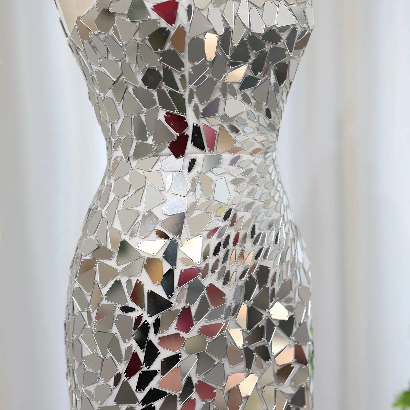 Vestido de Festa Midi Luxo Prateado - Modelo Especial