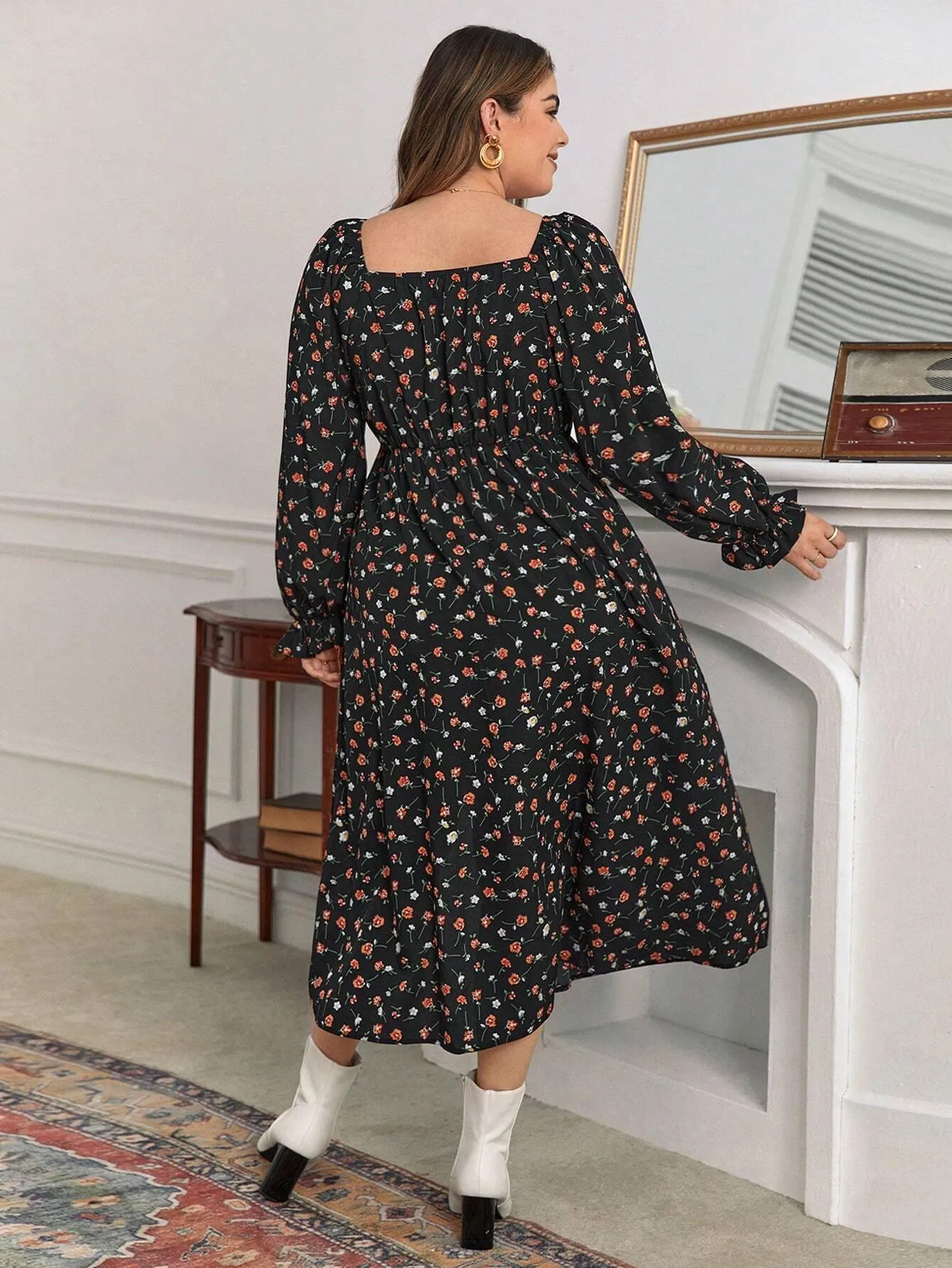 Vestido Longo Florido Plus Size - Noelle