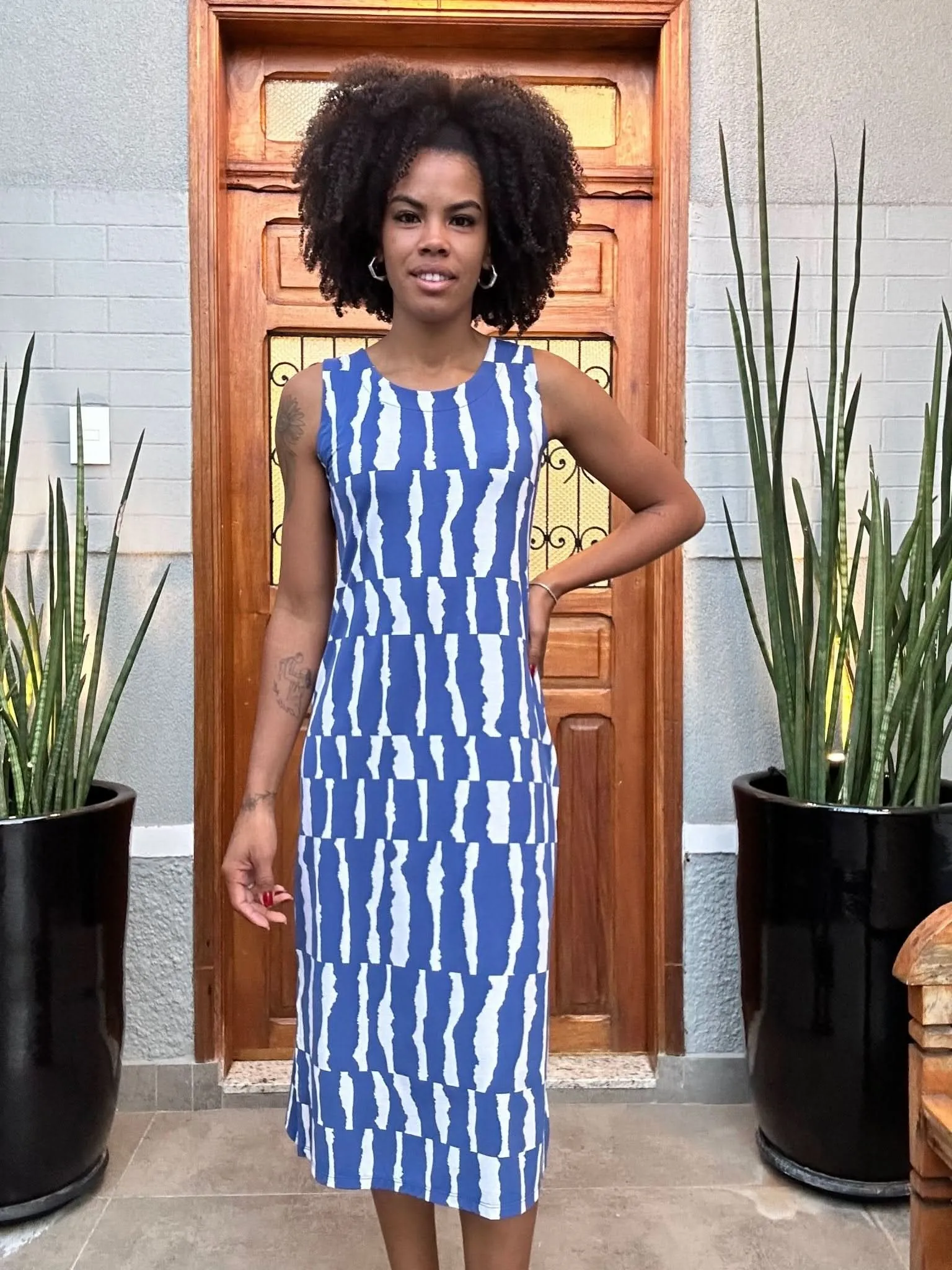 Vestido Yangon Azul Trama Gistel